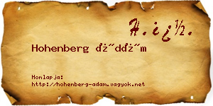 Hohenberg Ádám névjegykártya